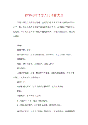 初学花样滑冰入门动作大全.docx