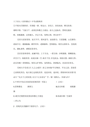 岳阳楼记经典练习题附复习资料.docx