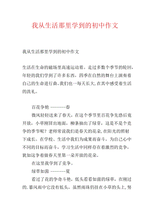 我从生活那里学到的初中作文.docx