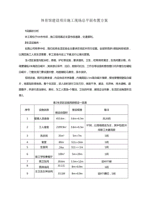 体育馆建设项目施工现场总平面布置方案.docx