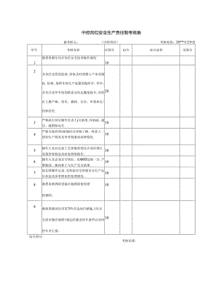 中控岗位安全生产责任制考核表.docx