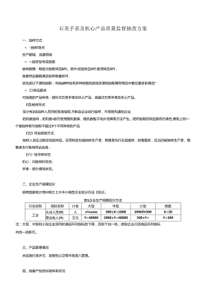 石英手表及机心产品质量监督抽查方案.docx