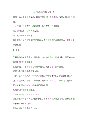 公司总经理岗位职责范文.docx
