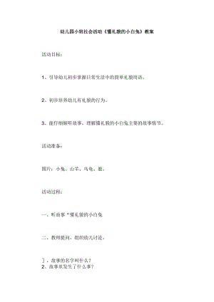 幼儿园小班社会活动《懂礼貌的小白兔》教案.docx