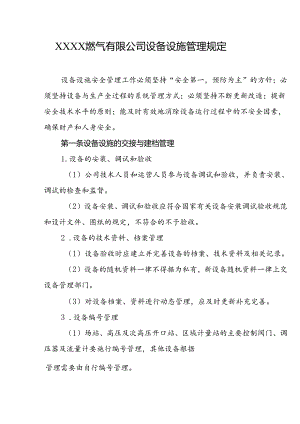 燃气有限公司设备设施管理规定.docx