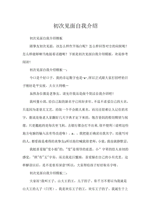 初次见面自我介绍.docx