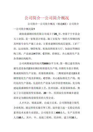 公司简介_公司简介概况.docx