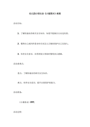 幼儿园小班社会《小猫落水》教案.docx