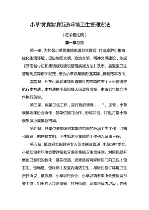 小草坝镇集镇街道环境卫生管理办法.docx