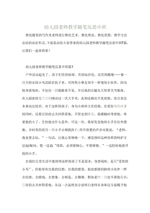 幼儿园教师教学随笔反思中班.docx