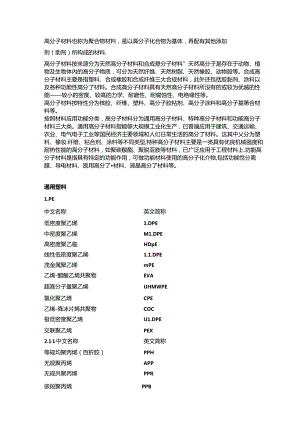 高分子材料分类及英文简称.docx