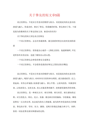 关于朋友的短文章5篇.docx