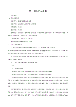 城南街道山塘维护物业化管理招标文件.docx