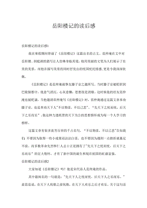 岳阳楼记的读后感.docx