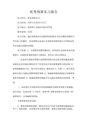 优秀预算实习报告.docx
