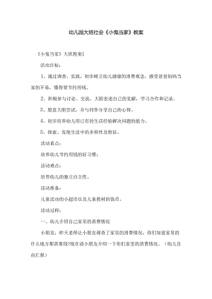 幼儿园大班社会《小鬼当家》教案.docx