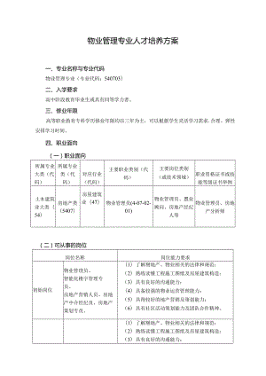 职业技术学院物业管理专业人才培养方案.docx
