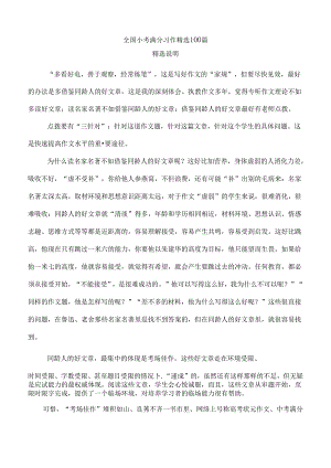 全国小考满分习作精选100篇.docx