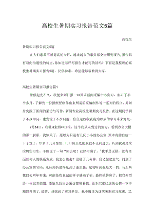 大学生暑期实习报告范文5篇.docx