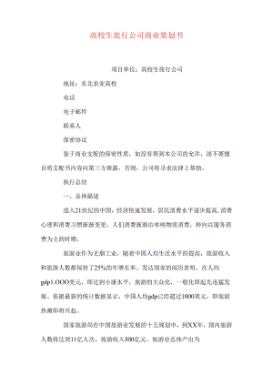 大学生旅行公司商业策划书.docx