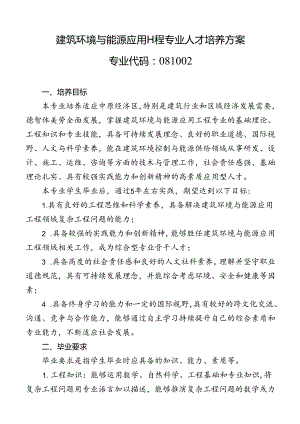 职业技术学校建筑环境与能源应用工程专业人才培养方案.docx