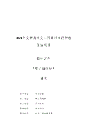 文新街道文二西路以南段街巷保洁项目招标文件.docx