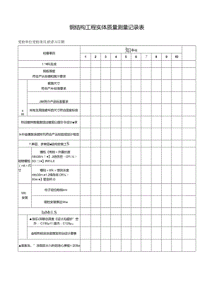 钢结构工程实体质量测量记录表.docx