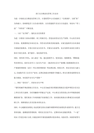 部门安全精益化管理工作总结.docx