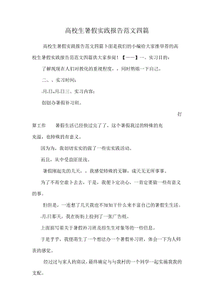 大学生暑假实践报告范文四篇 _0.docx
