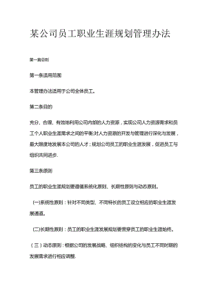 某公司员工职业生涯规划管理办法全套.docx