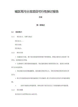 城区雨污分流项目可行性研究报告.docx
