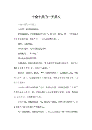 十全十美的一天美文.docx