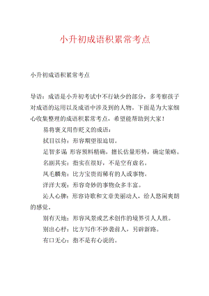 小升初成语积累常考点.docx