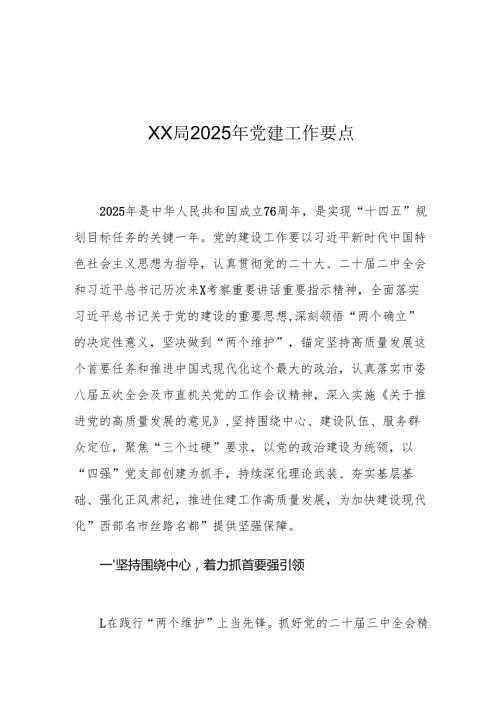 XX局2025年党建工作要点3.docx