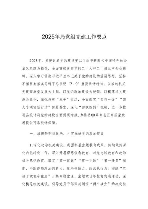 2025年局党组党建工作要点.docx