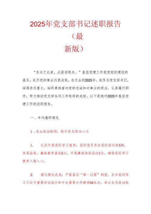 2025年党支部书记述职报告（最新版）.docx
