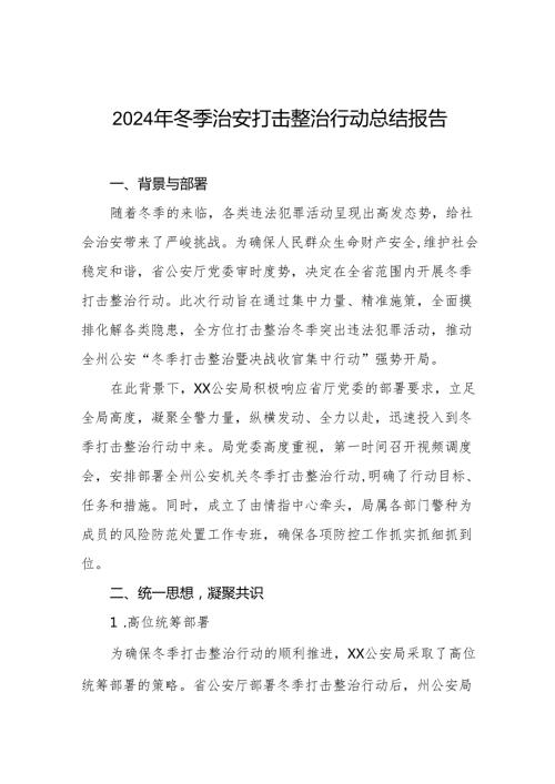 公安局2024年冬季行动工作总结十二篇.docx