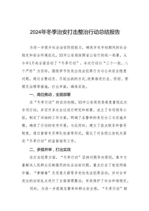 公安局2024年度冬季治安打击整治行动工作总结11篇.docx