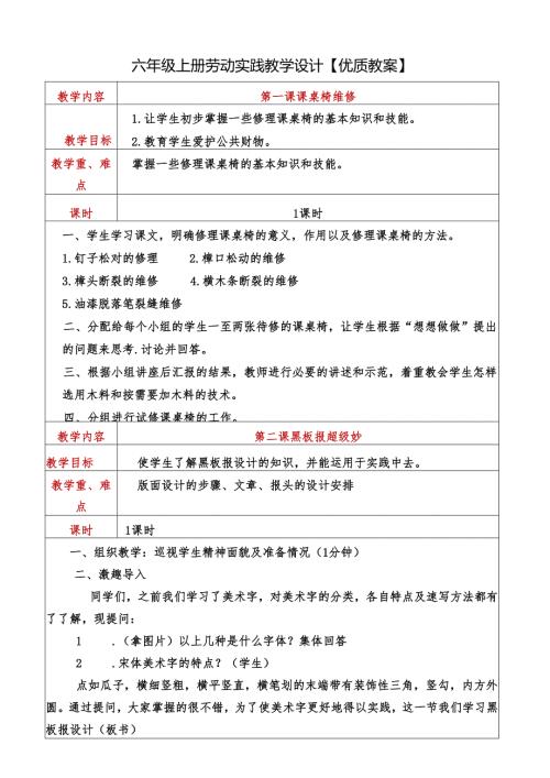 六年级上册劳动实践教学设计【优质教案】.docx