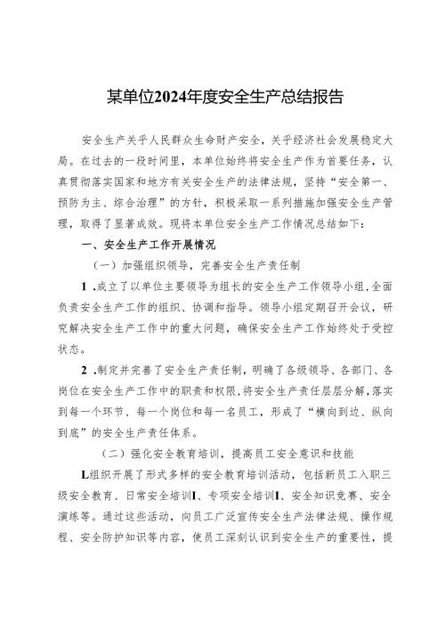 某单位2024年度安全生产总结报告.docx