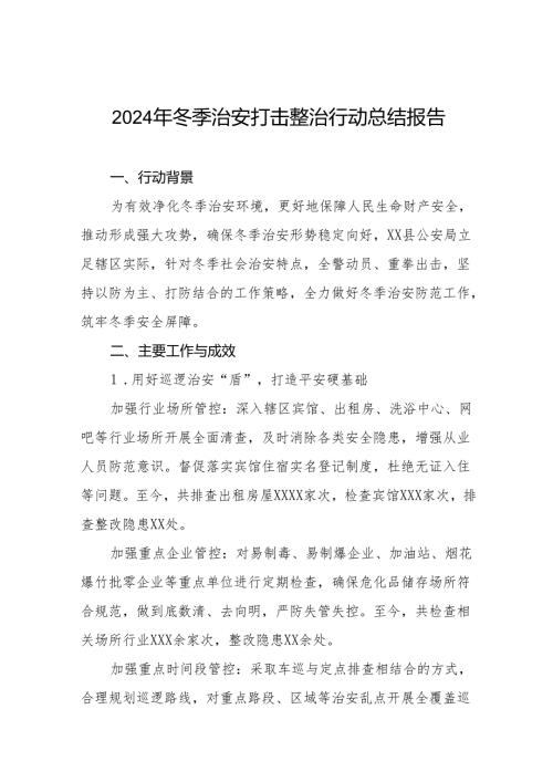 公安局2024年冬季治安打击整治行动开展情况汇报11篇.docx