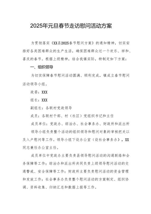 2025年事业单位开展《元旦春节走访慰问》活动方案 合计5份.docx