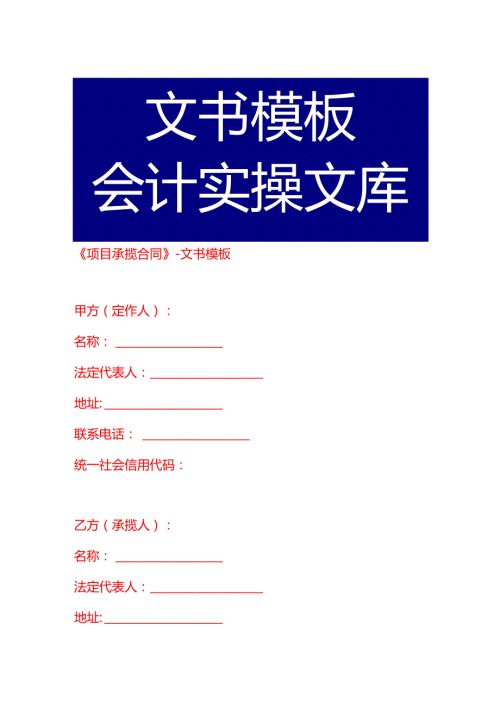 《项目承揽合同》-文书模板.docx