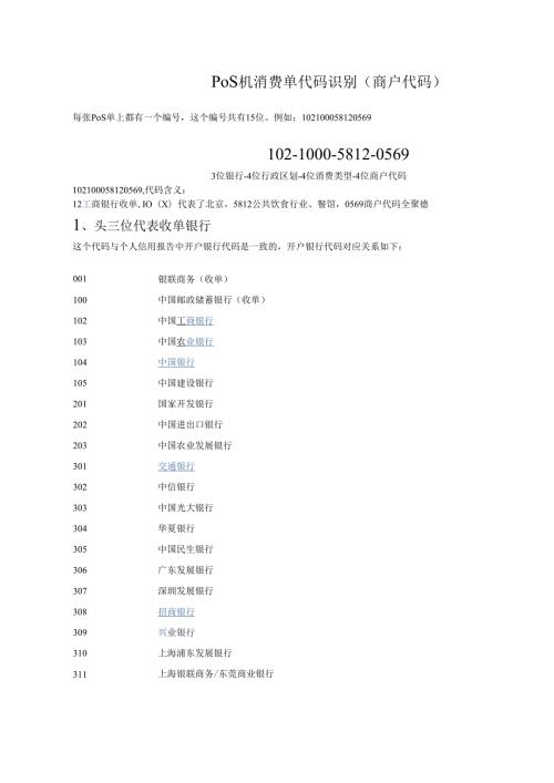 全国pos机代码查询.docx