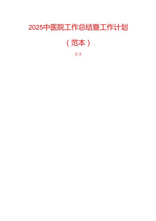 2025中医院工作总结暨工作计划（范本）.docx