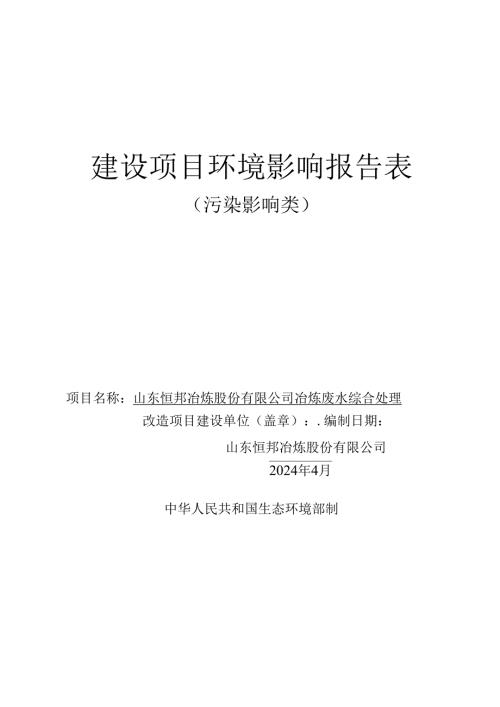 冶炼废水综合处理改造项目环评报告表.docx