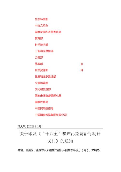 关于印发《“十四五”噪声污染防治行动计划》的通知（环大气〔2023〕1号）.docx