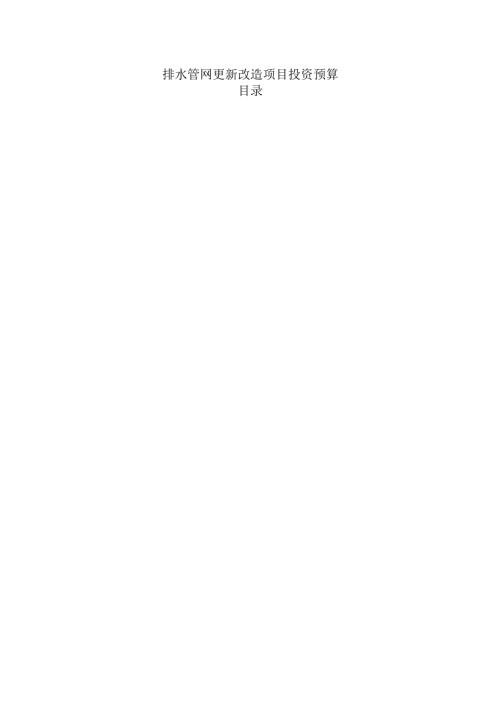 排水管网更新改造项目投资预算.docx