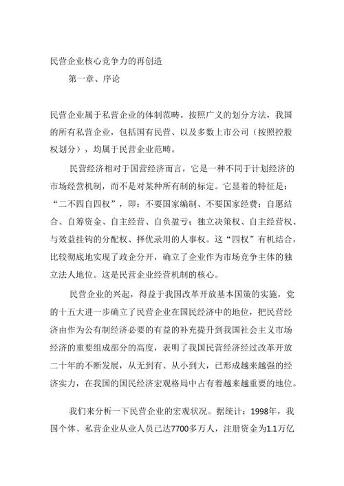 民营企业核心竞争力的再创造.docx