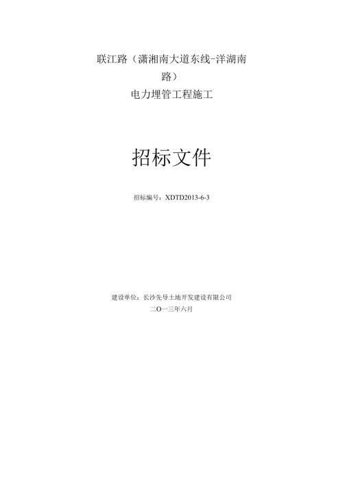 某道路电力埋管工程施工招标.docx